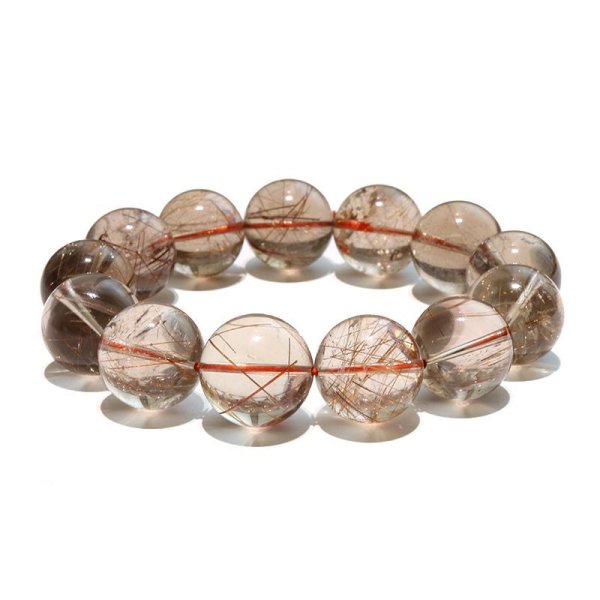 画像4: ブレス　レッドルチルクォーツ＜ブラジル産＞　丸　約19mm　金運　財運　ギャンブル運　パワーストーン　天然石　品番：18208