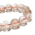 ブレス　オレンジルチルクォーツ＜ブラジル産＞　丸　約11mm　金運　財運　ギャンブル運　パワーストーン　天然石　品番：18222