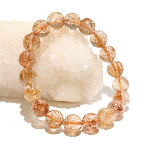 画像6: ブレス　オレンジルチルクォーツ＜ブラジル産＞　丸　約10.5mm　金運　財運　ギャンブル運　パワーストーン　天然石　品番：18223