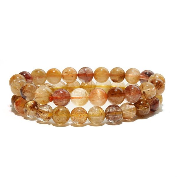 画像4: ブレス　MIXルチルクォーツ＜ブラジル産＞　丸　約8.5mm　ミックス　金運　財運　ギャンブル運　パワーストーン　天然石　品番：18215