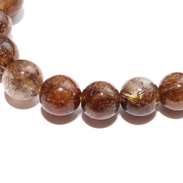 画像3: ブレス　MIXルチルクォーツ＜ブラジル産＞　丸　約7mm　ミックス　金運　財運　ギャンブル運　パワーストーン　天然石　品番：18216