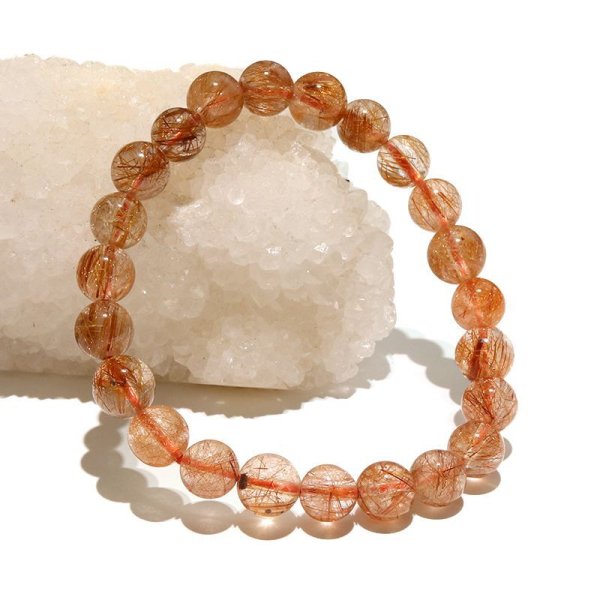 画像6: ブレス　オレンジルチルクォーツ＜ブラジル産＞　丸　約8mm　金運　財運　ギャンブル運　パワーストーン　天然石　品番：18224