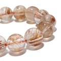 ブレス　オレンジルチルクォーツ＜ブラジル産＞　丸　約13mm　金運　財運　ギャンブル運　パワーストーン　天然石　品番：18220
