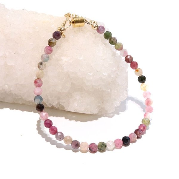 画像6: ブレス　トルマリン　カット　約4mm　マグネット式　日本製　調和　安定　浄化　パワーストーン　天然石　品番：18262