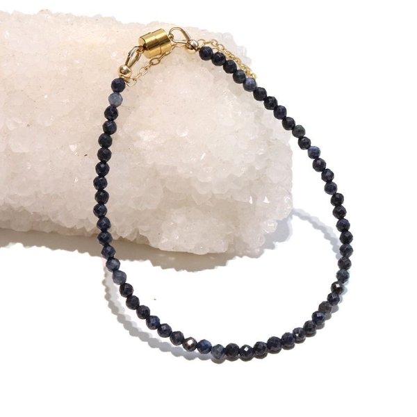 画像6: ブレス　サファイア　カット　約3mm　マグネット式　日本製　蒼玉　勝利　希少性　9月誕生石　パワーストーン　天然石　品番：18261