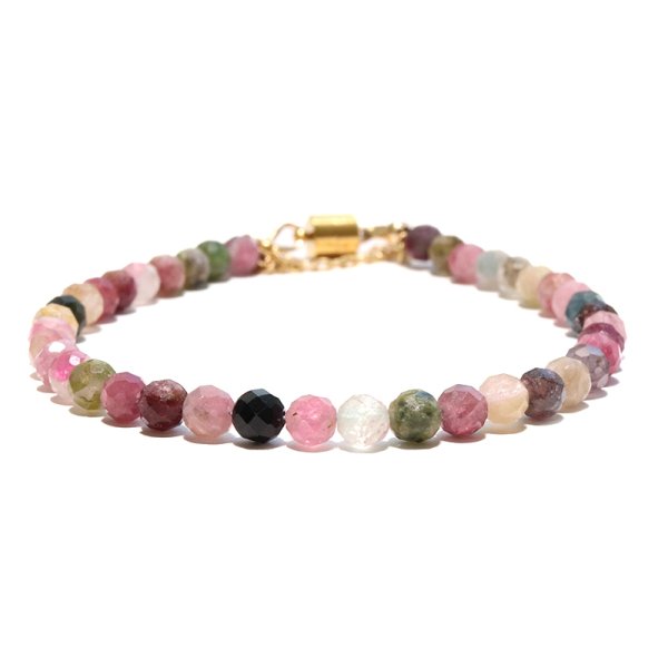 画像3: ブレス　トルマリン　カット　約4mm　マグネット式　日本製　調和　安定　浄化　パワーストーン　天然石　品番：18262