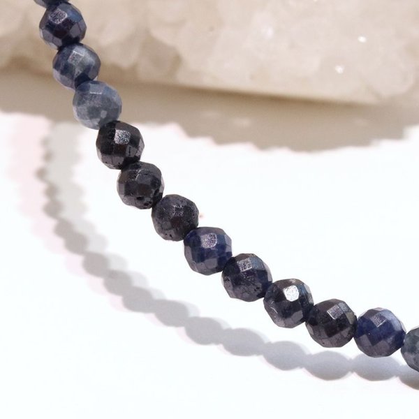 画像5: ブレス　サファイア　カット　約3mm　マグネット式　日本製　蒼玉　勝利　希少性　9月誕生石　パワーストーン　天然石　品番：18261