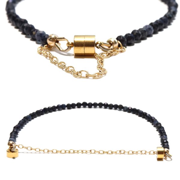 画像4: ブレス　サファイア　カット　約3mm　マグネット式　日本製　蒼玉　勝利　希少性　9月誕生石　パワーストーン　天然石　品番：18261