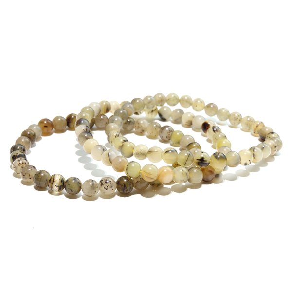 画像4: ブレス　デンドリチックオパール＜ブラジル産＞　丸　約6mm　希望　幸運　愛　パワーストーン　天然石　品番：18316