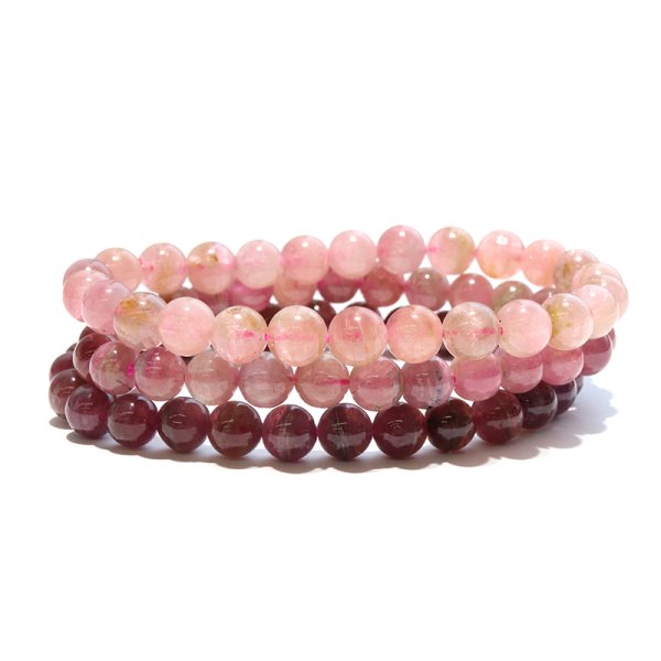 画像3: ブレス　レッドトルマリン＜ブラジル産＞　丸　約6.5mm　調和　安定　浄化　パワーストーン　天然石　品番：18333