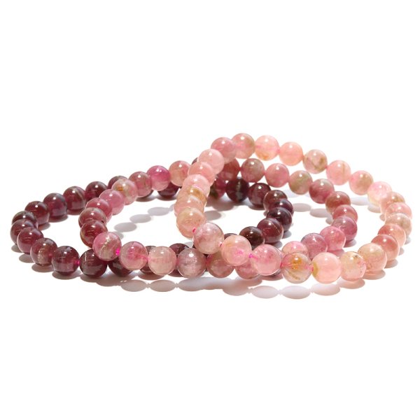 画像4: ブレス　レッドトルマリン＜ブラジル産＞　丸　約6.5mm　調和　安定　浄化　パワーストーン　天然石　品番：18333