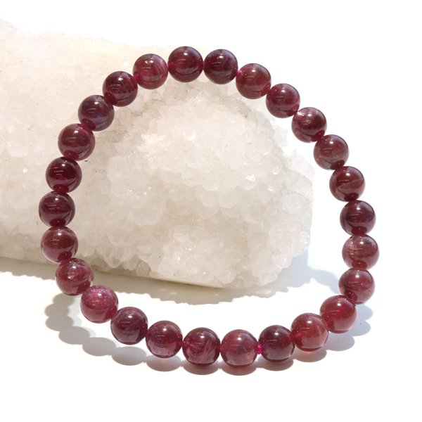 画像6: ブレス　レッドトルマリン＜ブラジル産＞　丸　約7mm　調和　安定　浄化　パワーストーン　天然石　品番：18332
