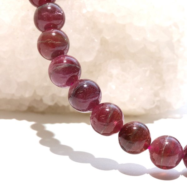 画像5: ブレス　レッドトルマリン＜ブラジル産＞　丸　約6.5mm　調和　安定　浄化　パワーストーン　天然石　品番：18333