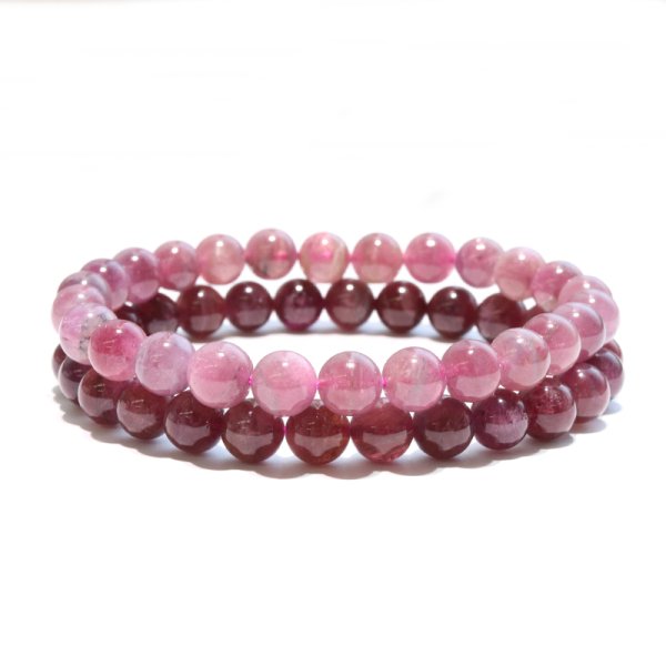 画像3: ブレス　レッドトルマリン＜ブラジル産＞　丸　約7mm　調和　安定　浄化　パワーストーン　天然石　品番：18332