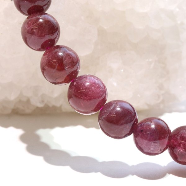 画像5: ブレス　レッドトルマリン＜ブラジル産＞　丸　約7mm　調和　安定　浄化　パワーストーン　天然石　品番：18332