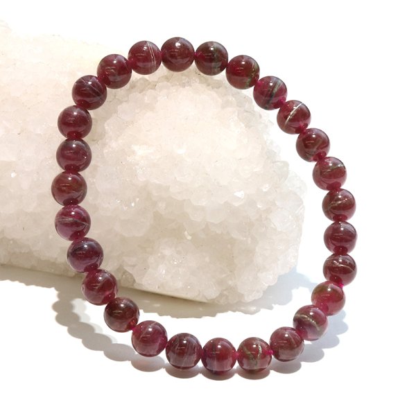 画像6: ブレス　レッドトルマリン＜ブラジル産＞　丸　約6.5mm　調和　安定　浄化　パワーストーン　天然石　品番：18333