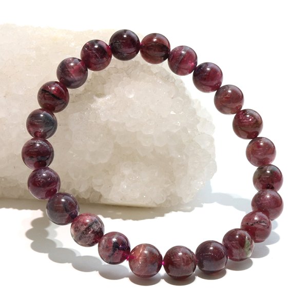 画像6: ブレス　レッドトルマリン＜ブラジル産＞　丸　約8mm　調和　安定　浄化　パワーストーン　天然石　品番：18330