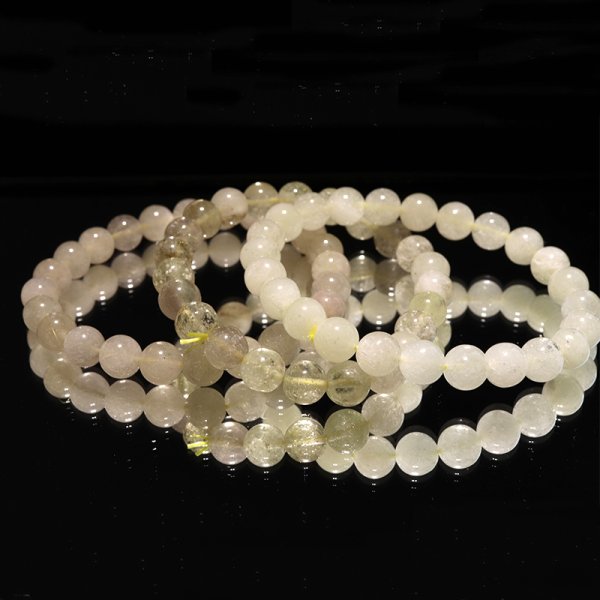 画像4: ブレス　リビアングラス＜エジプト産＞　丸　約8.5mm　ポジティブ　直感力　ヒーリング　パワーストーン　天然石　品番：18393