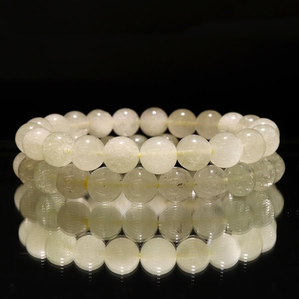 画像3: ブレス　リビアングラス＜エジプト産＞　丸　約9.5mm　ポジティブ　直感力　ヒーリング　パワーストーン　天然石　品番：18391