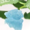 彫り物　アクアマリン　三本足蛙　ブラジル産　三脚蟾蜍　銭蛙　生命　幸福　富　パワーストーン　天然石　品番：18420