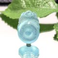 彫り物　アクアマリン　コウモリ　ブラジル産　穴あけ　蝙蝠　こうもり　生命　幸福　富　パワーストーン　天然石　品番：18423