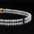 【現品限り】ブレス　ホワイトトパーズ×ブラックダイヤモンド　カット約2〜3mm　マグネット式　K18ミラーボール入り　パワーストーン　天然石　品番：18440