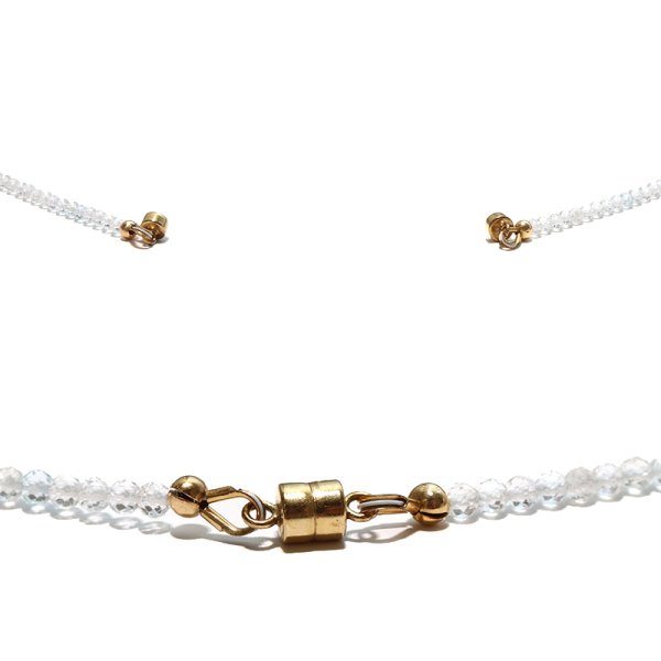 画像5: ネックレス　ホワイトトパーズ×ブラックダイヤモンド　カット約2〜3mm　マグネット式　K18ミラーボール入り　パワーストーン　天然石　品番：18441