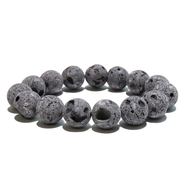 画像5: 【日本銘石】ブレス　三島古富士溶岩＜静岡県＞　丸　約14mm　運気向上　エネルギー上昇　健康　古代のエネルギー　パワーストーン　天然石　※ポイント対象外　品番：18497