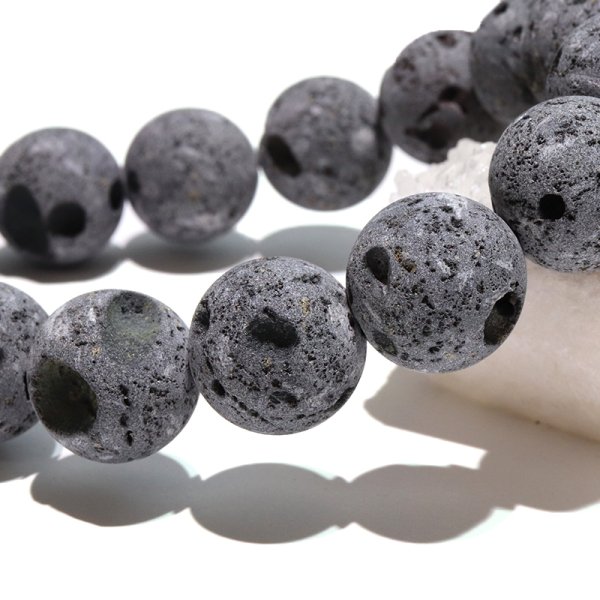 画像4: 【日本銘石】ブレス　三島古富士溶岩＜静岡県＞　丸　約14mm　運気向上　エネルギー上昇　健康　古代のエネルギー　パワーストーン　天然石　※ポイント対象外　品番：18497