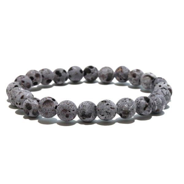 画像5: 【日本銘石】ブレス　三島古富士溶岩＜静岡県＞　丸　約8mm　運気向上　エネルギー上昇　健康　古代のエネルギー　パワーストーン　天然石　※ポイント対象外　品番：18498