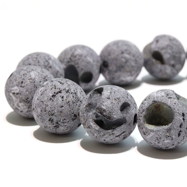 画像3: 【日本銘石】ブレス　三島古富士溶岩＜静岡県＞　丸　約14mm　運気向上　エネルギー上昇　健康　古代のエネルギー　パワーストーン　天然石　※ポイント対象外　品番：18497