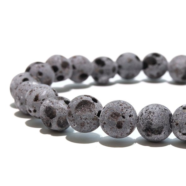 画像3: 【日本銘石】ブレス　三島古富士溶岩＜静岡県＞　丸　約8mm　運気向上　エネルギー上昇　健康　古代のエネルギー　パワーストーン　天然石　※ポイント対象外　品番：18498