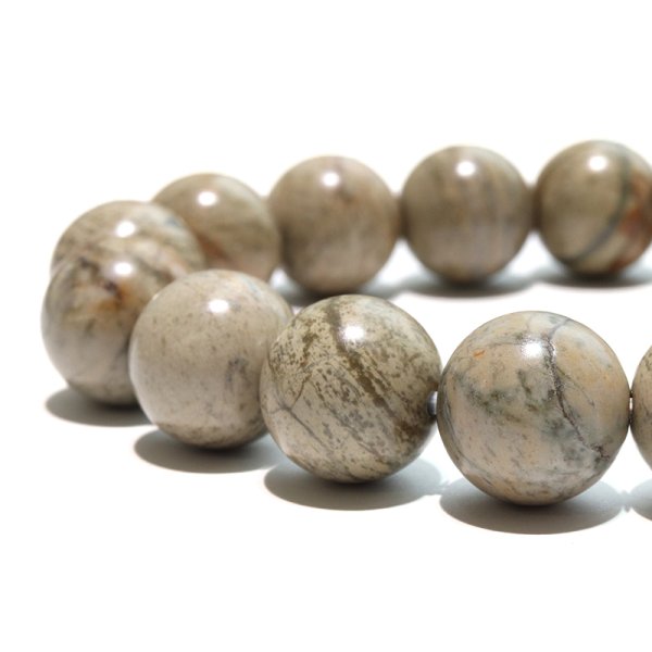 画像3: 【日本銘石】ブレス　守山石＜滋賀県＞　白　丸　約12mm　運気向上　金運　出世　開運　パワーストーン　天然石　品番：18502