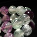 ブレス　エンジェルフェザーフローライト＜中国産＞　丸　約12mm　癒し　浄化　パワーストーン　天然石　品番：18512