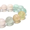 ブレス　MIXフローライト＜中国産＞　丸　約10mm　癒し　浄化　パワーストーン　天然石　品番：18536