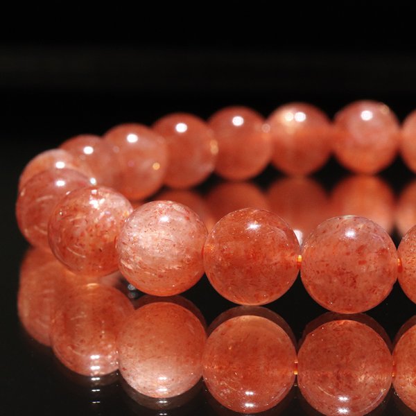 画像3: ブレス　サンストーン＜インド産＞　丸　約8mm　癒し　浄化　サポート　パワーストーン　天然石　品番：18552