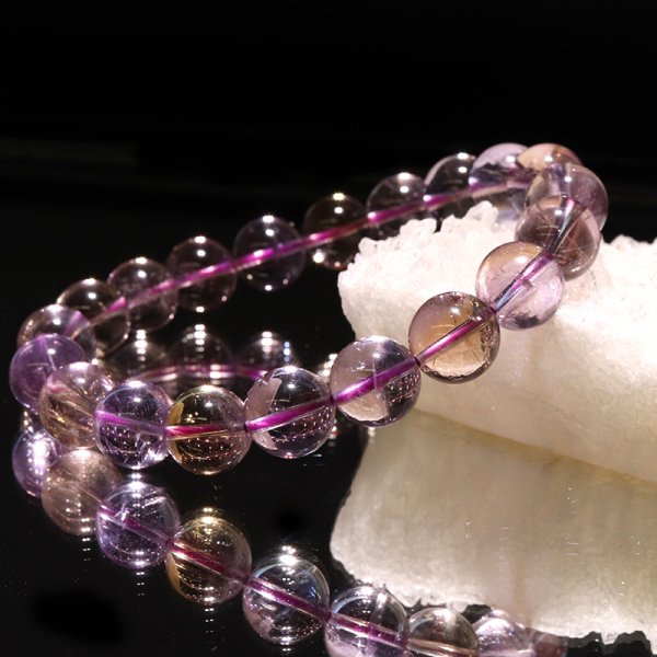 画像4: ブレス　アメトリン＜ボリビア産＞　丸　約10mm　癒し　浄化　パープル　パワーストーン　天然石　品番：18557