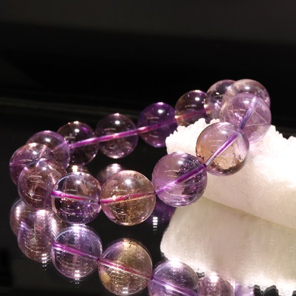 画像4: ブレス　アメトリン＜ボリビア産＞　丸　約15mm　癒し　浄化　パープル　パワーストーン　天然石　品番：18555