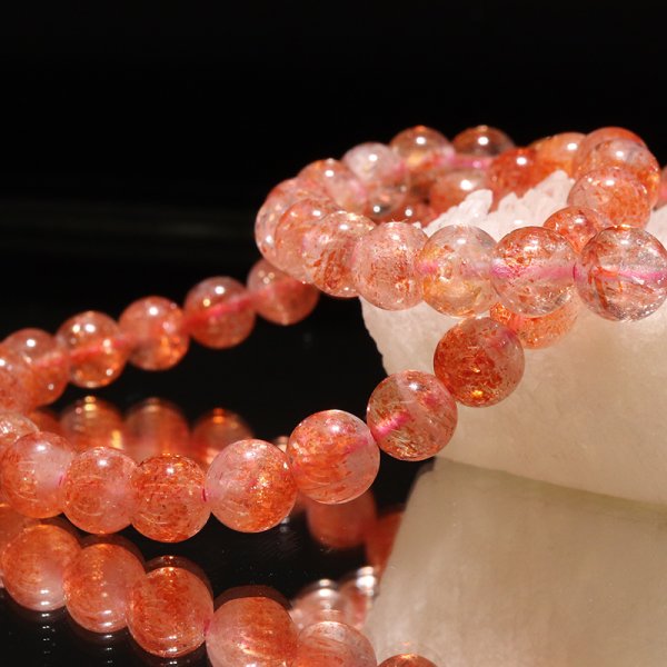 画像4: ブレス　サンストーン＜インド産＞　丸　約7mm　癒し　浄化　サポート　パワーストーン　天然石　品番：18553