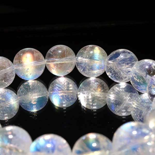 画像3: ブレス　ホワイトラブラドライト(レインボームーンストーン)＜マダガスカル産＞　丸　約11mm　平和　穏やかさ　癒し　恋愛　パワーストーン　天然石　品番：18606