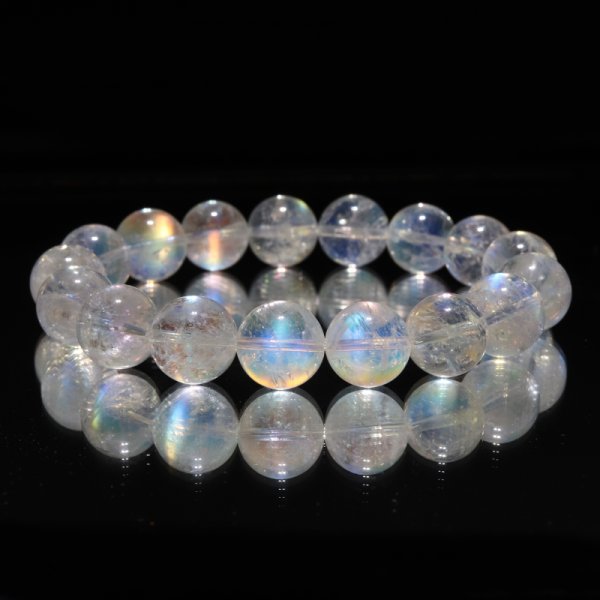 画像6: ブレス　ホワイトラブラドライト(レインボームーンストーン)＜マダガスカル産＞　丸　約11mm　平和　穏やかさ　癒し　恋愛　パワーストーン　天然石　品番：18606