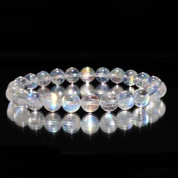 画像6: ブレス　ホワイトラブラドライト(レインボームーンストーン)＜マダガスカル産＞　丸　約7.5mm　平和　穏やかさ　癒し　恋愛　パワーストーン　天然石　品番：18610