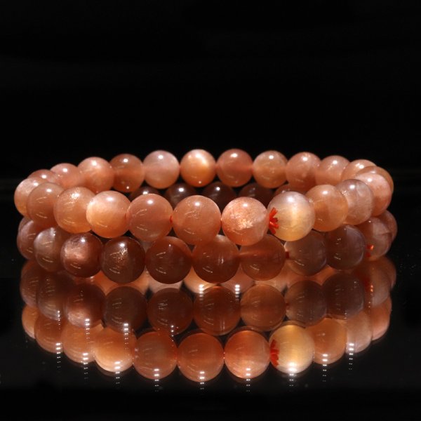 画像6: ブレス　サンムーンストーン＜タンザニア産＞　丸　約8.5mm　人間関係　幸福　悩みの解消　パワーストーン　天然石　品番：18631