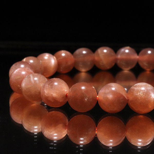 画像3: ブレス　サンムーンストーン＜タンザニア産＞　丸　約8.5mm　人間関係　幸福　悩みの解消　パワーストーン　天然石　品番：18631