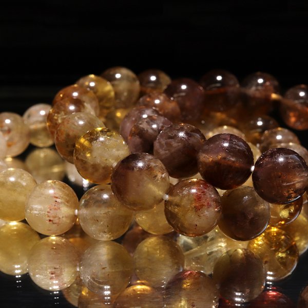 画像4: ブレス　モンドクォーツエレスチャル＜タンザニア産＞　AAAランク　イエロー系　丸　約12mm　日本製　品番：18766