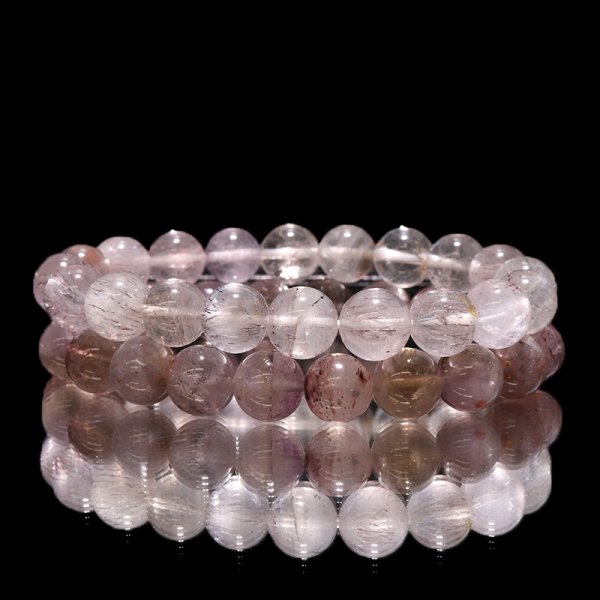 画像7: ブレス　モンドクォーツエレスチャル＜タンザニア産＞　淡い　丸　約10mm　日本製　品番：18769