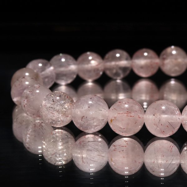 画像3: ブレス　モンドクォーツエレスチャル＜タンザニア産＞　淡い　丸　約8mm　日本製　品番：18770