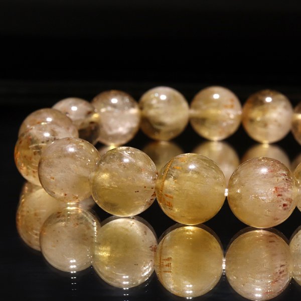 画像3: ブレス　モンドクォーツエレスチャル＜タンザニア産＞　AAAランク　イエロー系　丸　約12mm　日本製　品番：18766