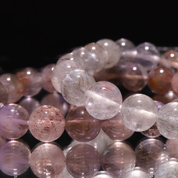 画像5: ブレス　モンドクォーツエレスチャル＜タンザニア産＞　淡い　丸　約10mm　日本製　品番：18769