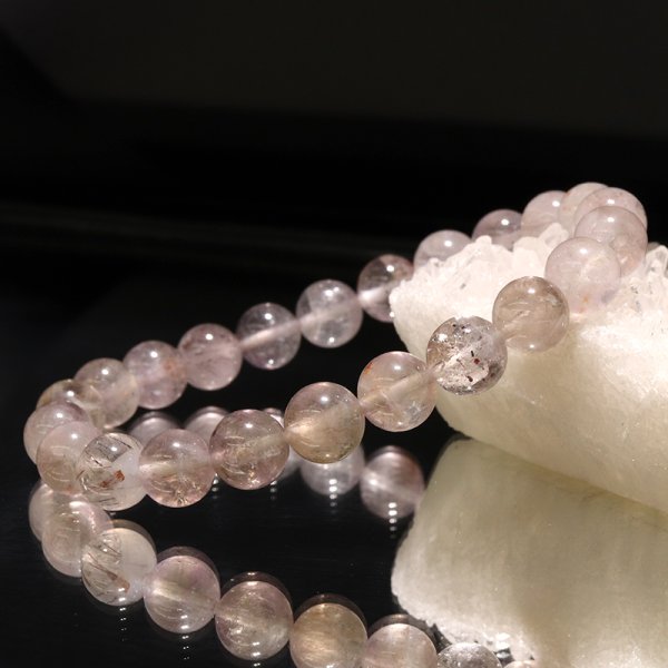 画像6: ブレス　モンドクォーツエレスチャル＜タンザニア産＞　淡い　丸　約8mm　日本製　品番：18770